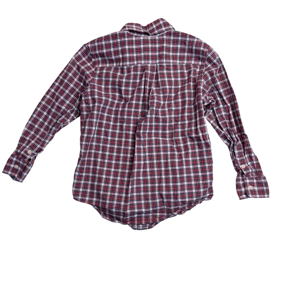 Ralph Lauren Button Down Shirt Kids Size 5 Red Plaid Good Long Sleeve Pony